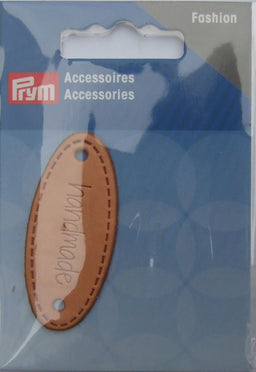 P403796 - Handmade label leather natural oval