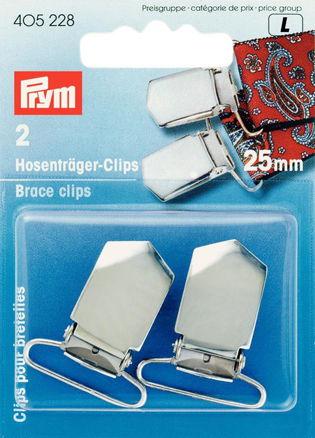 P405228 - Brace Clips steel silver 25mm x 2pc