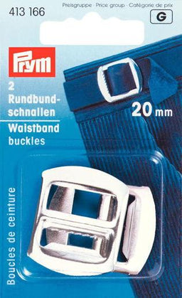 P413166 - Waistband Buckles steel silver 20mm x 2pc