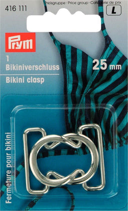 P416111 - Bikini and belt clasp loop metal silver 25mm x 1pc