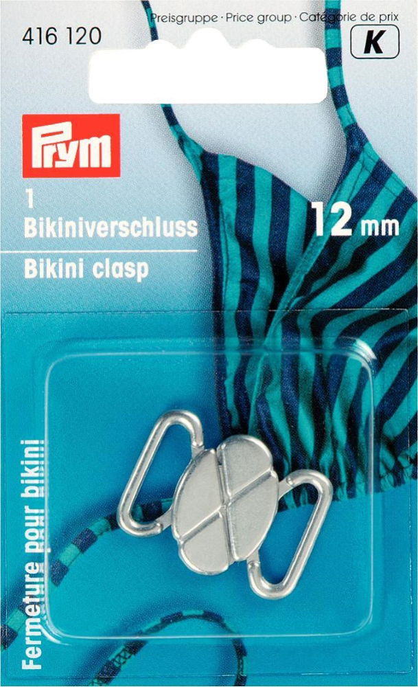 P416120 - Bikini/belt clasp cloverleaf metal 12mm silver x 1pc