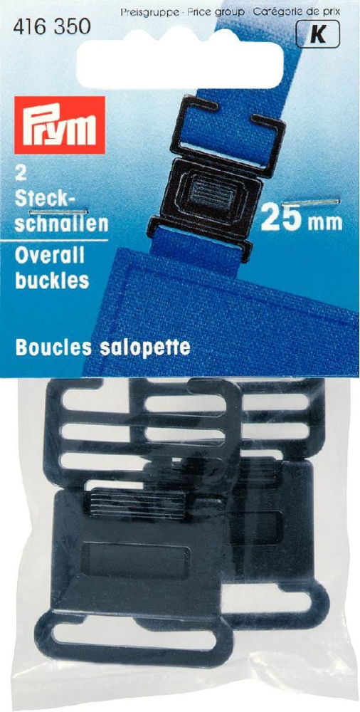 P416350 - Overall buckles plastic 25 mm Black x 2pc