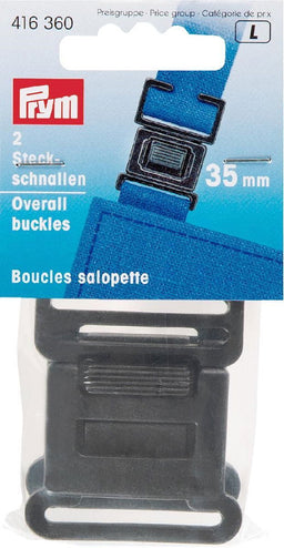 P416360 - Overall buckles plastic 35mm Black x 2pc