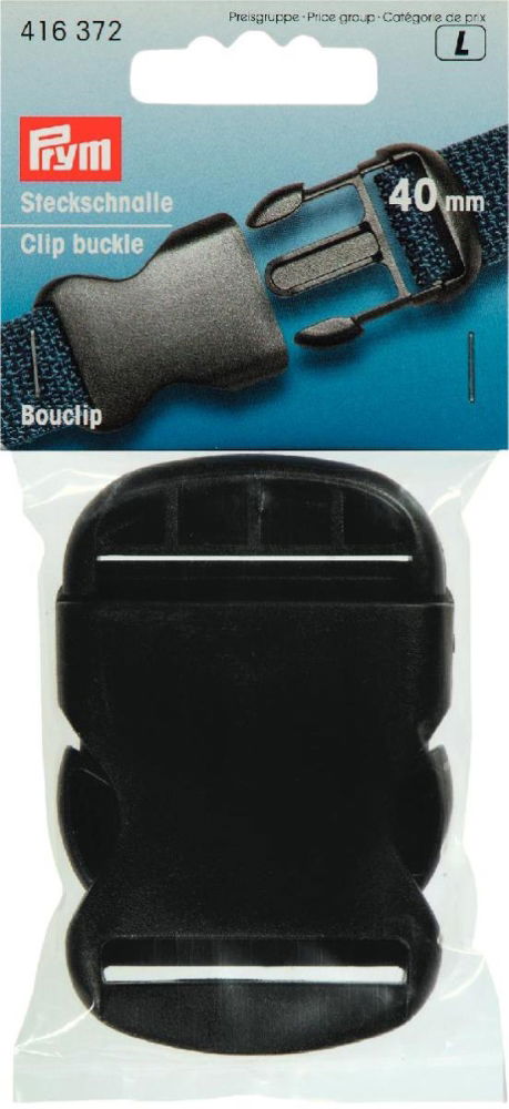 P416372 - Clip buckle plastic 40mm Black x 1pc