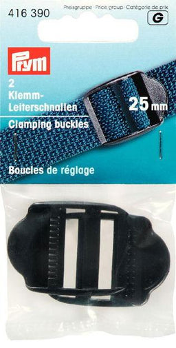 P416390 - Clamping buckles plastic 25mm Black x 2pc