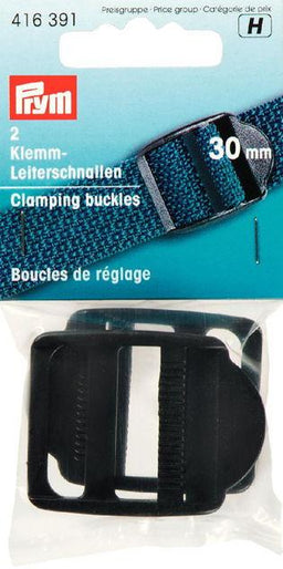 P416391 - Clamping buckles plastic 30mm Black x 2pc