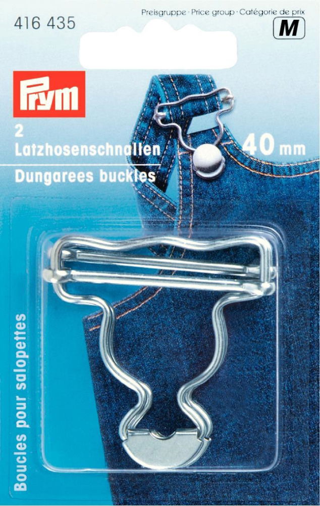 P416435 - DUNGAREE BUCKLES BRASS 40mm SILVER COL 2PCS