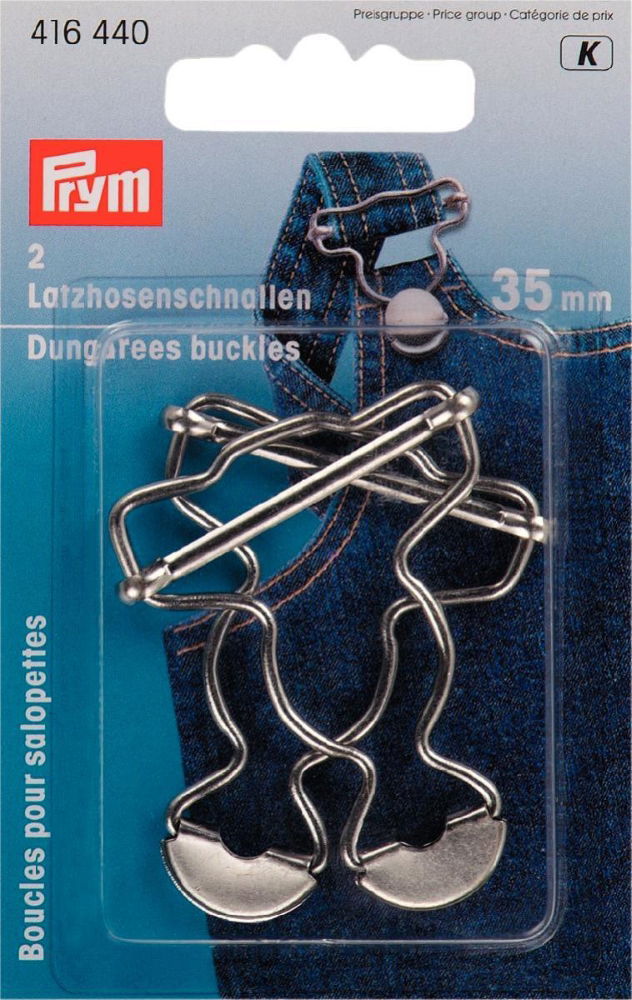 P416440 - DUNGAREE BUCKLES BRASS 35mm SILVER COL 2PCS