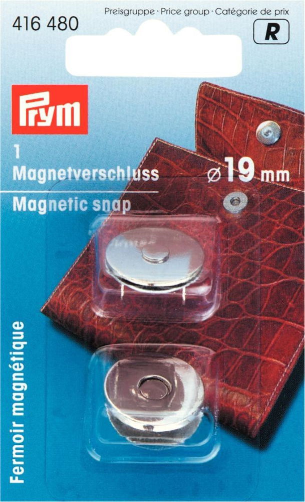 P416480 - Magnetic snap 19mm silver x 1pc