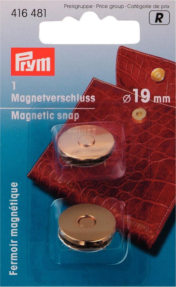 P416481 - Magnetic snap 19mm gold x 1pc