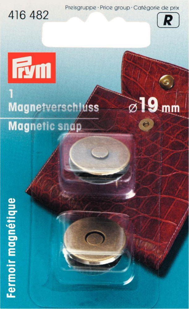 P416482 - Magnetic snap 19mm antique brass x 1pc