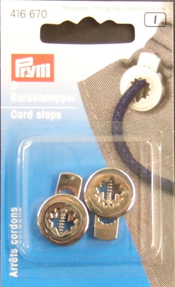 P416670 - Cord Stops 1 hole metal antique silver