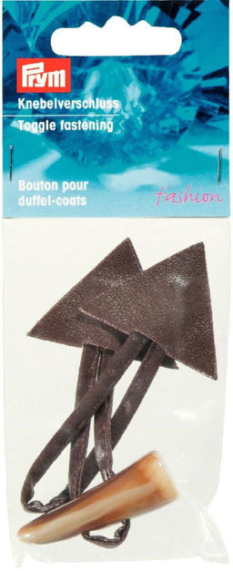 P417710 - Toggle fastening 15 x 5 cm brown x 1pc
