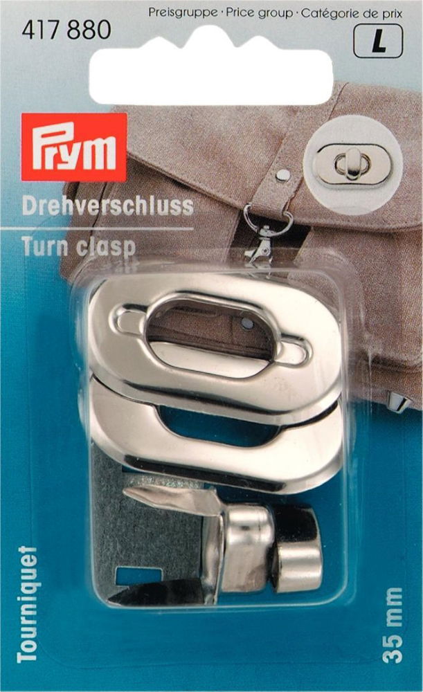 P417880 - Turn clasp for bags silver colour x 1pc