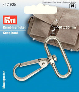 P417905 - Snap hook 40 x 60mm silver x 1pc