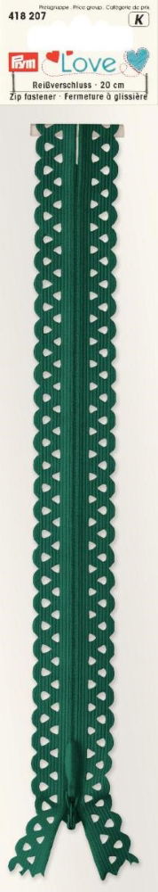 P418207 - Prym Love Zip S11 decor. 20cm emerald  x1pc