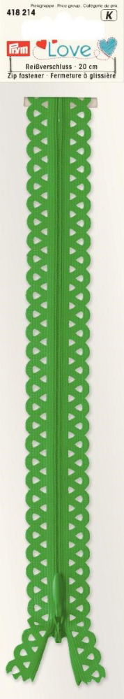 P418214 - **Prym Love Zip S11 decor. 20cm kermit green x 1pc