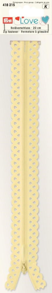 P418215 - **Prym Love Zip S11 decor. 20cm pale yellow x 1pc