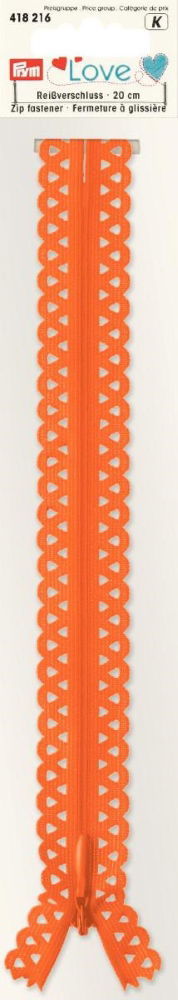 P418216 - Prym Love Zip S11 decor. 20cm orange x 1pc