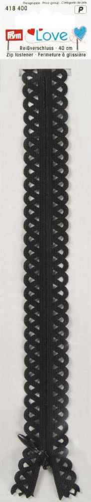 P418400 - **Prym Love Zip S11 decor. 40cm black x 1pc
