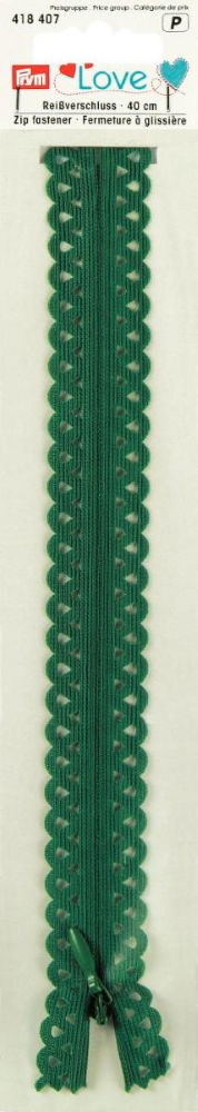 P418407 - Prym Love Zip S11 decor. 40cm emerald x 1pc