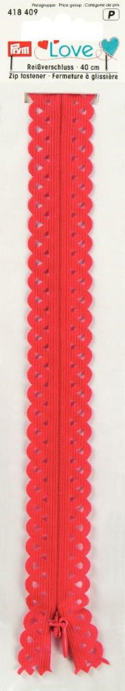 P418409 - Prym Love Zip S11 decor. 40cm red x 1pc