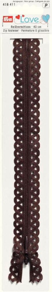 P418411 - Prym Love Zip S11 decor. 40cm dark brown x 1pc