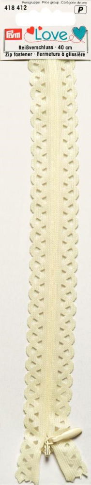 P418412 - Prym Love Zip S11 decor. 40cm natural white x 1pc
