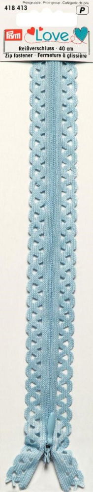 P418413 - **Prym Love Zip S11 decor. 40cm light blue x 1pc