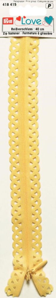 P418415 - Prym Love Zip S11 decor. 40cm pale yellow x 1pc