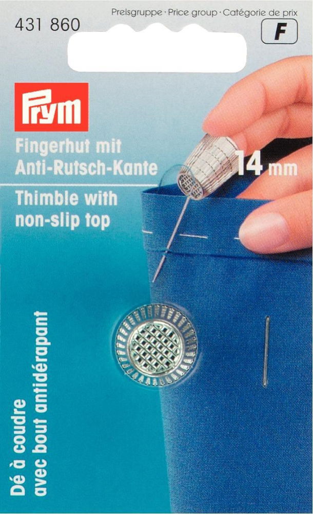 P431860 - Thimble zinc die-cast  14mm silver x 1pc