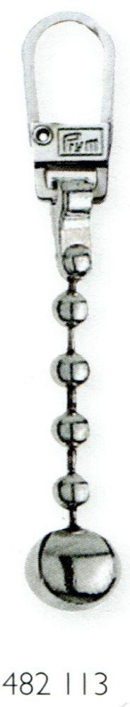 P482113 - Fashion Zipper pullers Ball chain metal silver x 1pc