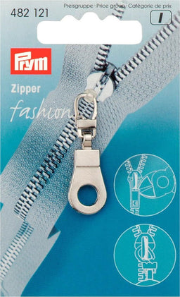 P482121 - Fashion Zipper pullers Eyelet metal silver x 1pc