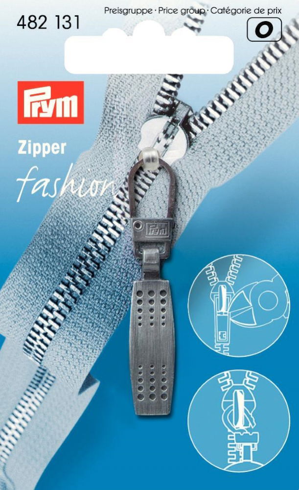 P482131 - Fashion Zipper pullers Matrix metal black brushed x1pc
