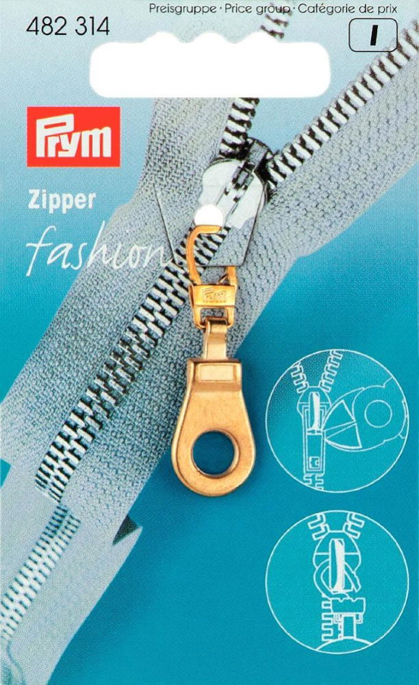 P482314 - Fashion Zipper pullers Eyelet metal gold x 1pc