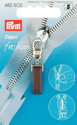 P482502 - Fashion Zipper pullers Pure plastic/metal  d/brown x 1pc