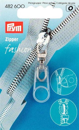 P482600 - Fashion Zipper pullers Rubber plastic/metal transp x 1pc