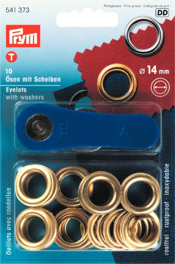 P541373 - Eyelets/Washers brass  14mm gold x 10pc