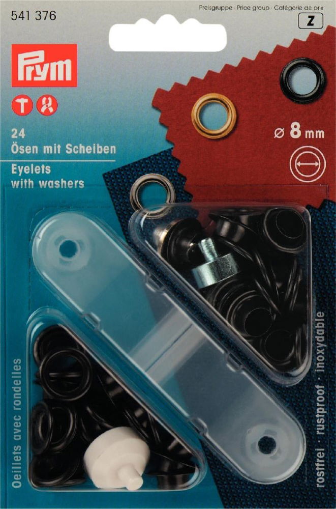 P541376 - Eyelets/Washers brass  8mm Black oxidized x 24pc