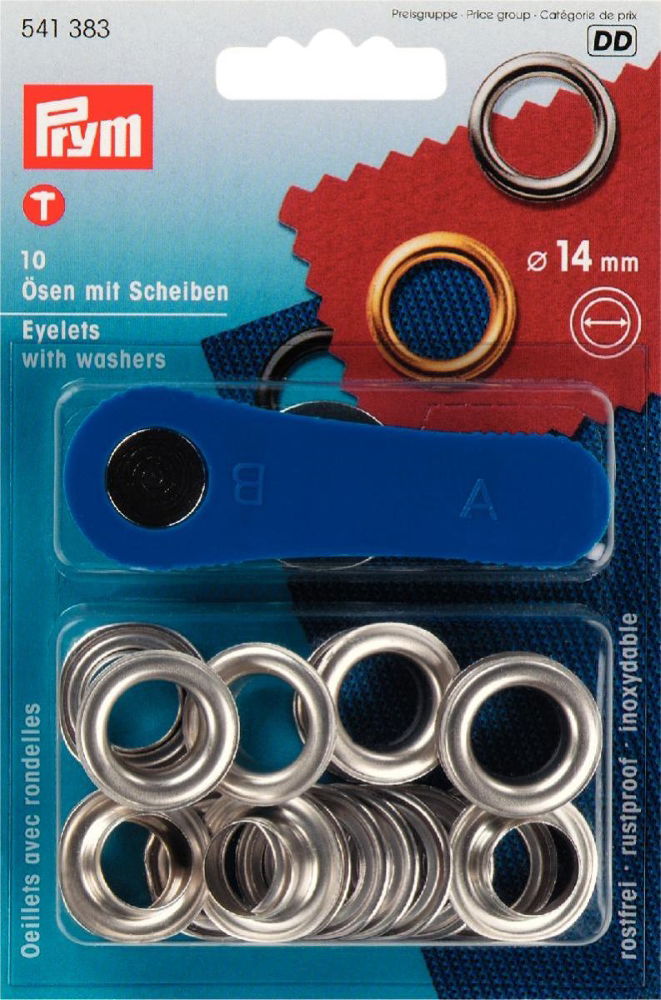 P541383 - Eyelets/Washers brass  14mm silver x 10pc