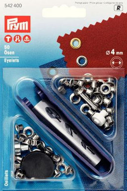 P542400 - Eyelets brass  4mm silver x 50pc