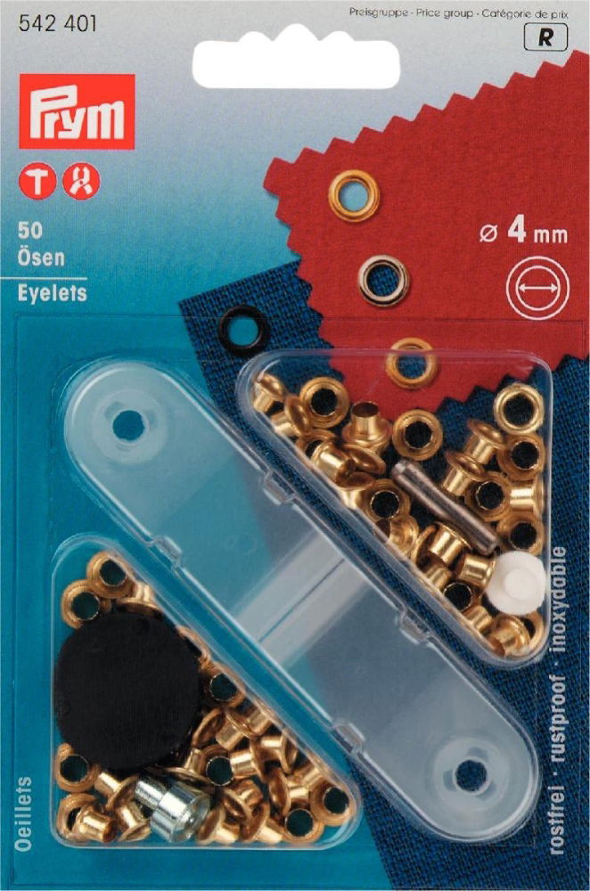 P542401 - Eyelets brass  4mm gold x 50pc