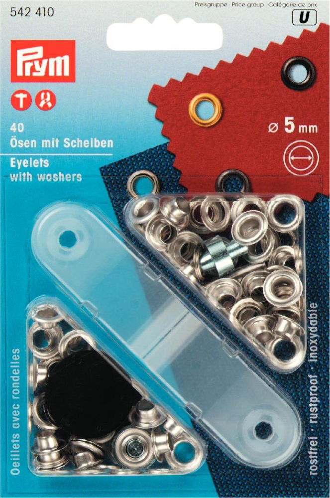 P542410 - Eyelets/Washers brass  4mm silver x 40pc