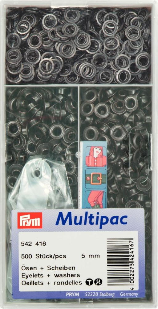 P542416 - Eyelets/Washers brass  5mm Black oxidized x 500pc