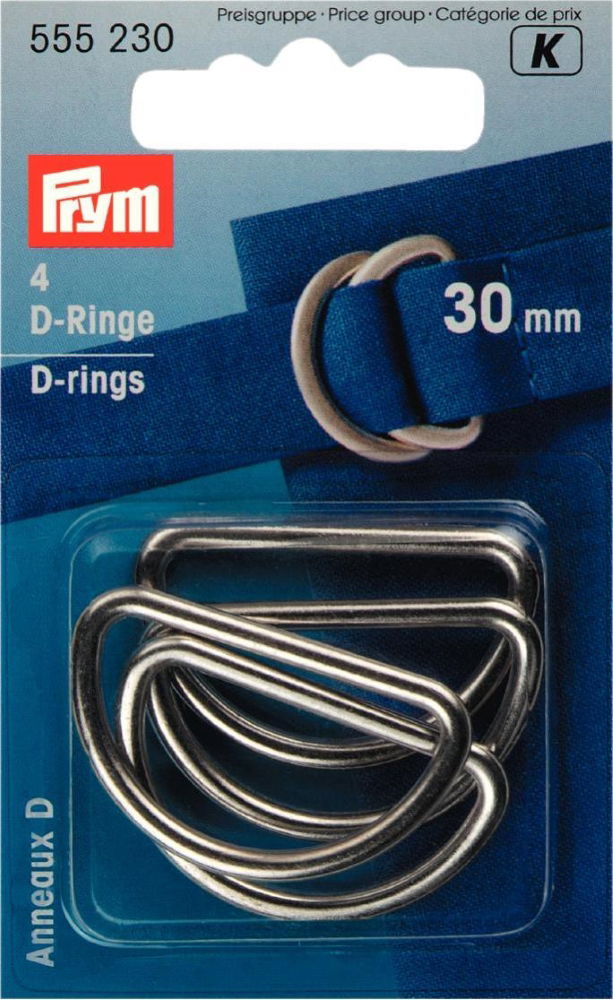 P555230 - D-rings 30mm silver x 4pc