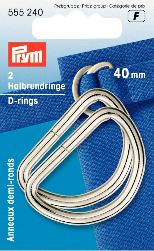 P555240 - D-rings 40mm silver x 2pc