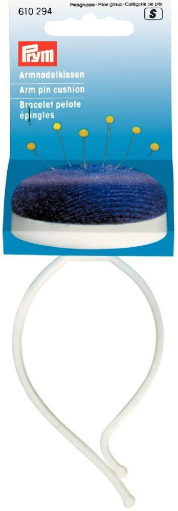 P610294 - PRYM ARM PIN CUSHION PROFI DARK VIOLET/WHITE WITH STRAP