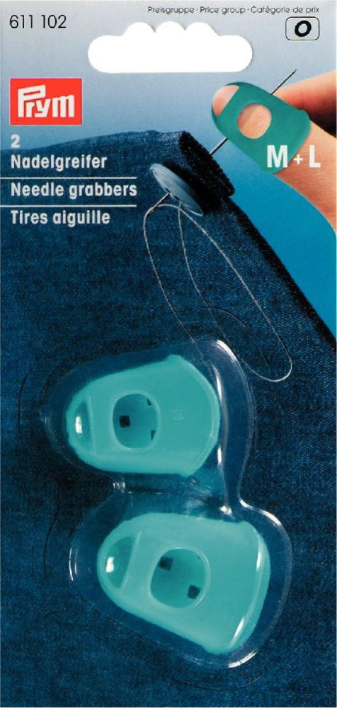 P611102 - PRYM NEEDLE GRABBERS SILICONE TURQ M+L