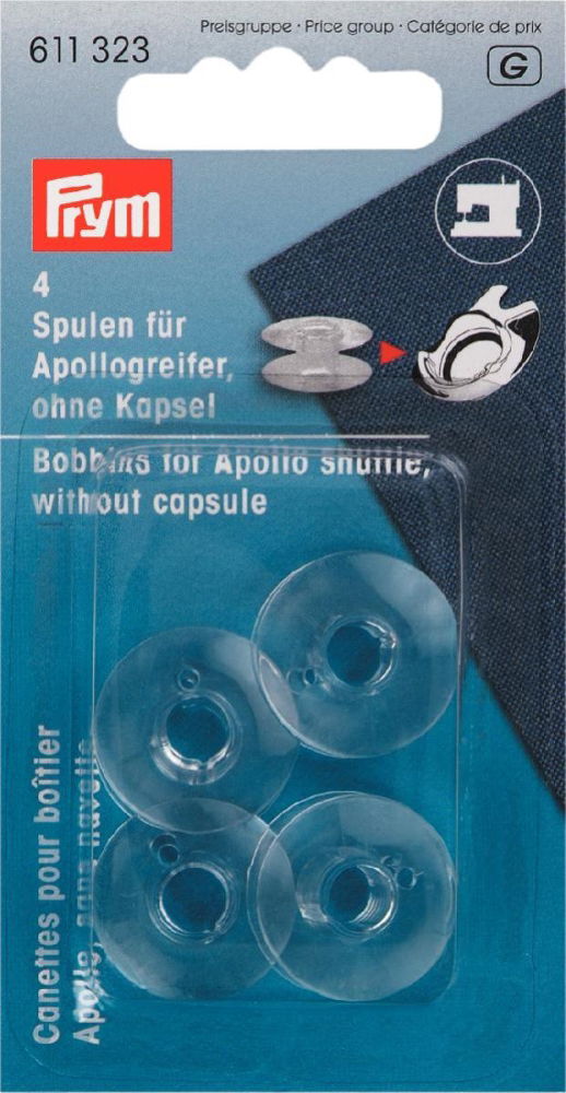 P611323 - Bobbin horizontal shuttle plastic 20mm 66 K x 4pc
