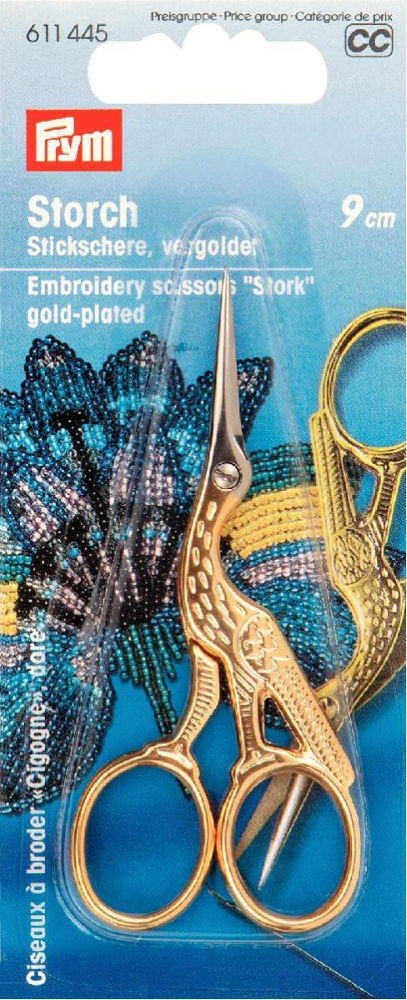 P611445 - EMBROIDERY SCISSORS STORK 3 1/2"" 9cm 1PC